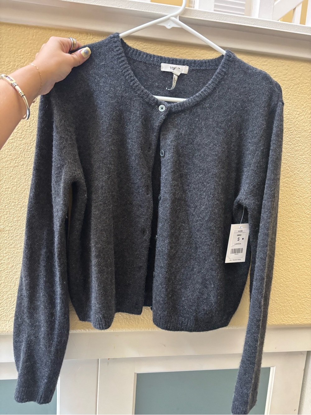 Vuori Charcoal Heather Cashmere Cardigan - Picture 4 of 4